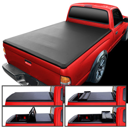 1989-2004 Toyota Compact Pickup Fleetside 6' Short Bed Soft Quad-Fold Tonneau Cover
