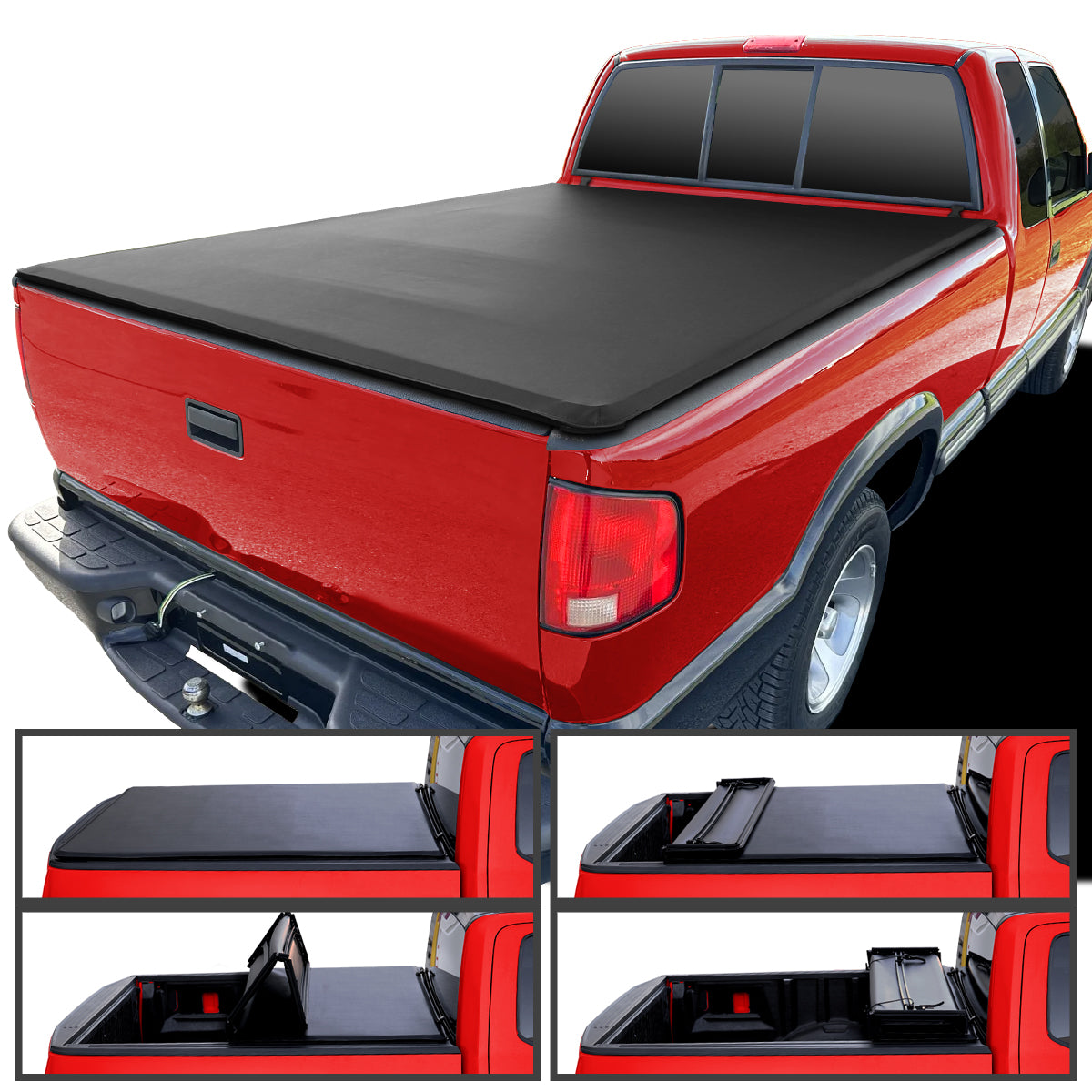 1994-2003 Chevrolet S10 GMC S15/Sonoma 72" Short Bed Soft Quad-Fold Tonneau Cover