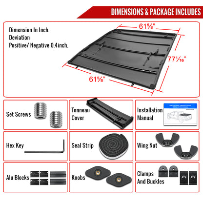 2005-2015 Toyota Tacoma Access/Double/Regular Cab 6' Standard Bed Soft Quad-Fold Tonneau Cover