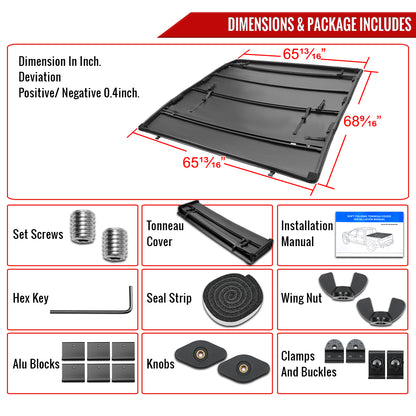 2004-2015 Nissan Titan 5'7" Short Bed Soft Quad-Fold Tonneau Cover