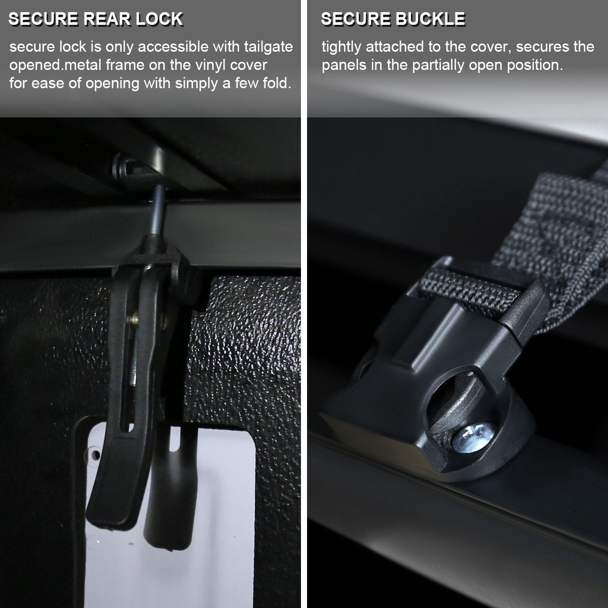 1997-2004 Dodge Dakota / 2000-2004 Dakota Extended/Regular Cab 6.5' Short Bed Fleetside Hard Quad-Fold Tonneau Cover