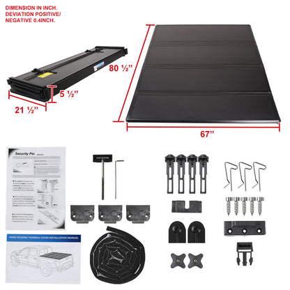 2007-2014 Chevrolet Silverado / GMC Sierra 1500 2500 3500 6'6" Standard Bed Hard Quad-Fold Tonneau Cover