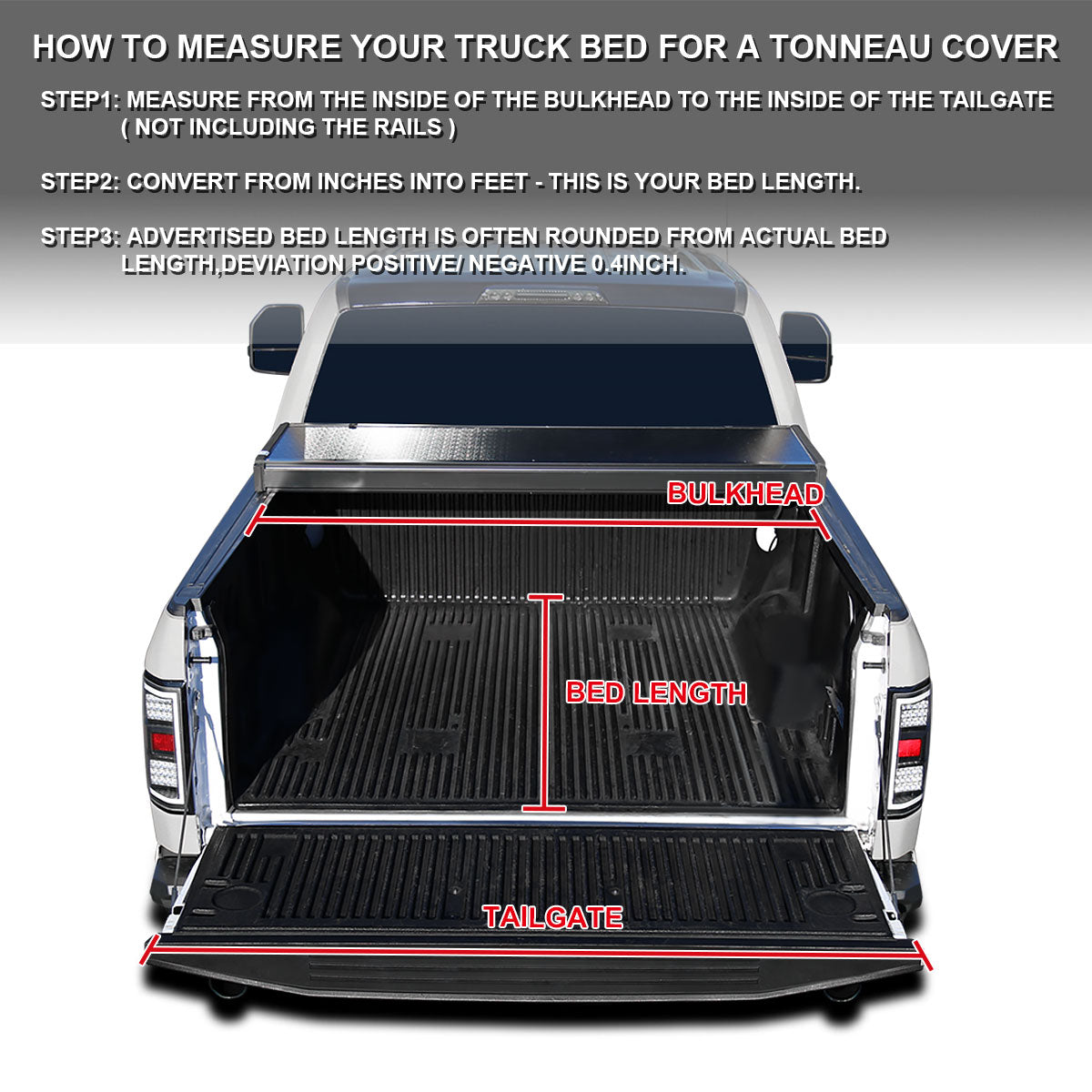 2004-2015 Nissan Titan 6'6" Standard Bed Hard Quad-Fold Tonneau Cover