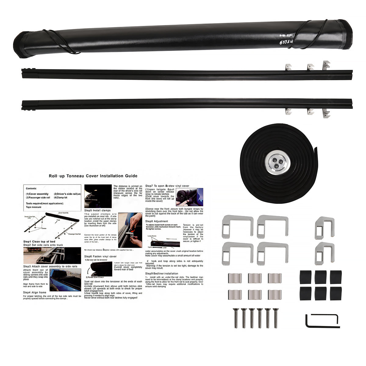 1988-1998 Chevrolet GMC C/K 1500/2500/3500 Fleetside 78" Bed Roll Up Vinyl Tonneau Cover