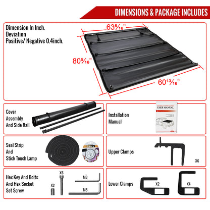 2005-2010 Dodge Dakota / 2006-2009 Mitsubishi Raider 6'6" Bed Roll Up Vinyl Tonneau Cover