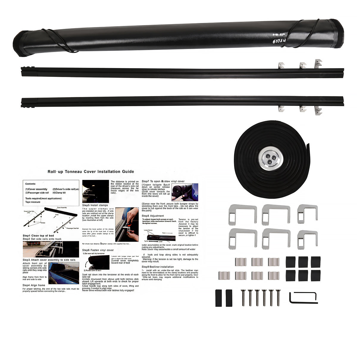2009-2019 Dodge RAM 1500/2500/3500 5'8" Short Bed Roll Up Vinyl Tonneau Cover