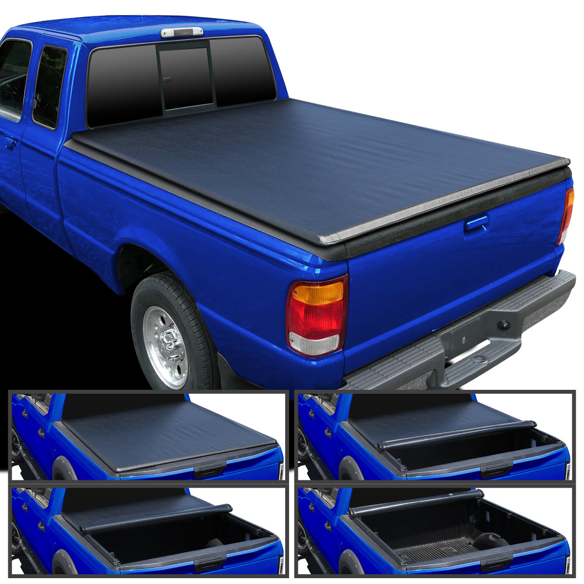 1993-2011 Ford Ranger Flareside/Splash 72" Short Bed Vinyl Roll Up Tonneau Cover