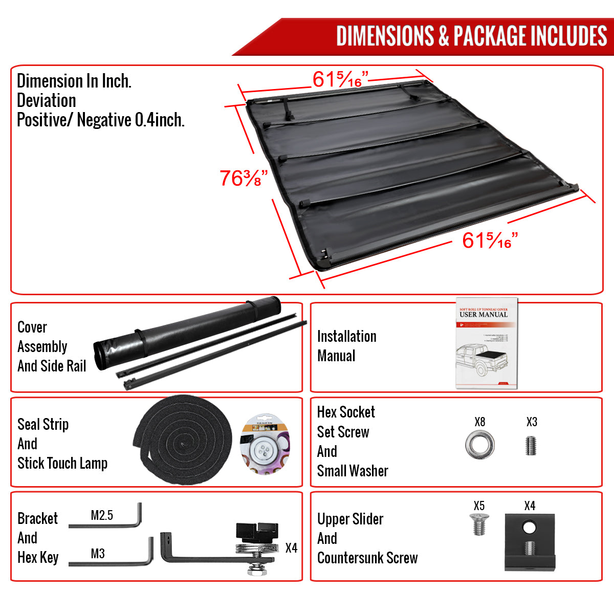 2005-2015 Toyota Tacoma 72" Bed Roll Up Vinyl Tonneau Cover