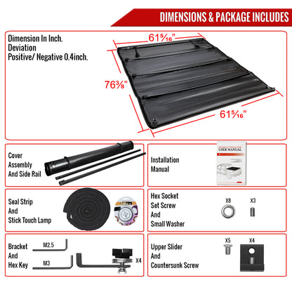 2005-2015 Toyota Tacoma 72" Bed Roll Up Vinyl Tonneau Cover