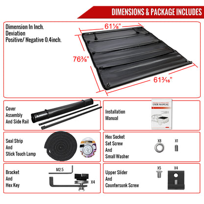 2016-2021 Toyota Tacoma 72" Bed Roll Up Vinyl Tonneau Cover