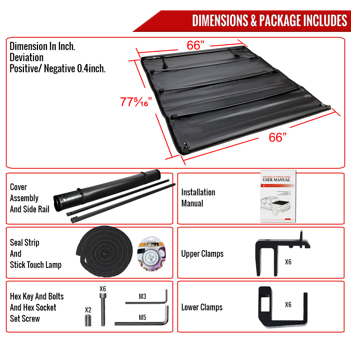2000-2006 Toyota Tundra 78" Bed Roll Up Vinyl Tonneau Cover