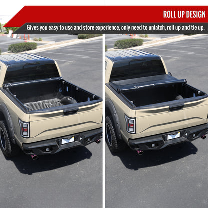 2007-2021 Toyota Tundra 5.5FT Short Bed Soft Roll Up Tonneau Cover