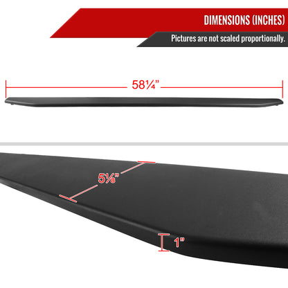 2013-2018 Nissan Frontier Black Textured ABS Tailgate Molding Protector Cap