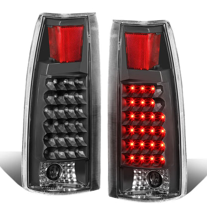 89-90 Chevy C1500 C2500 C3500 K1500 K2500 K3500 LED Tail Lights Black