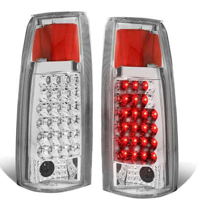 89-90 Chevy C/K Series LED Tail Lights - Chrome/Clear