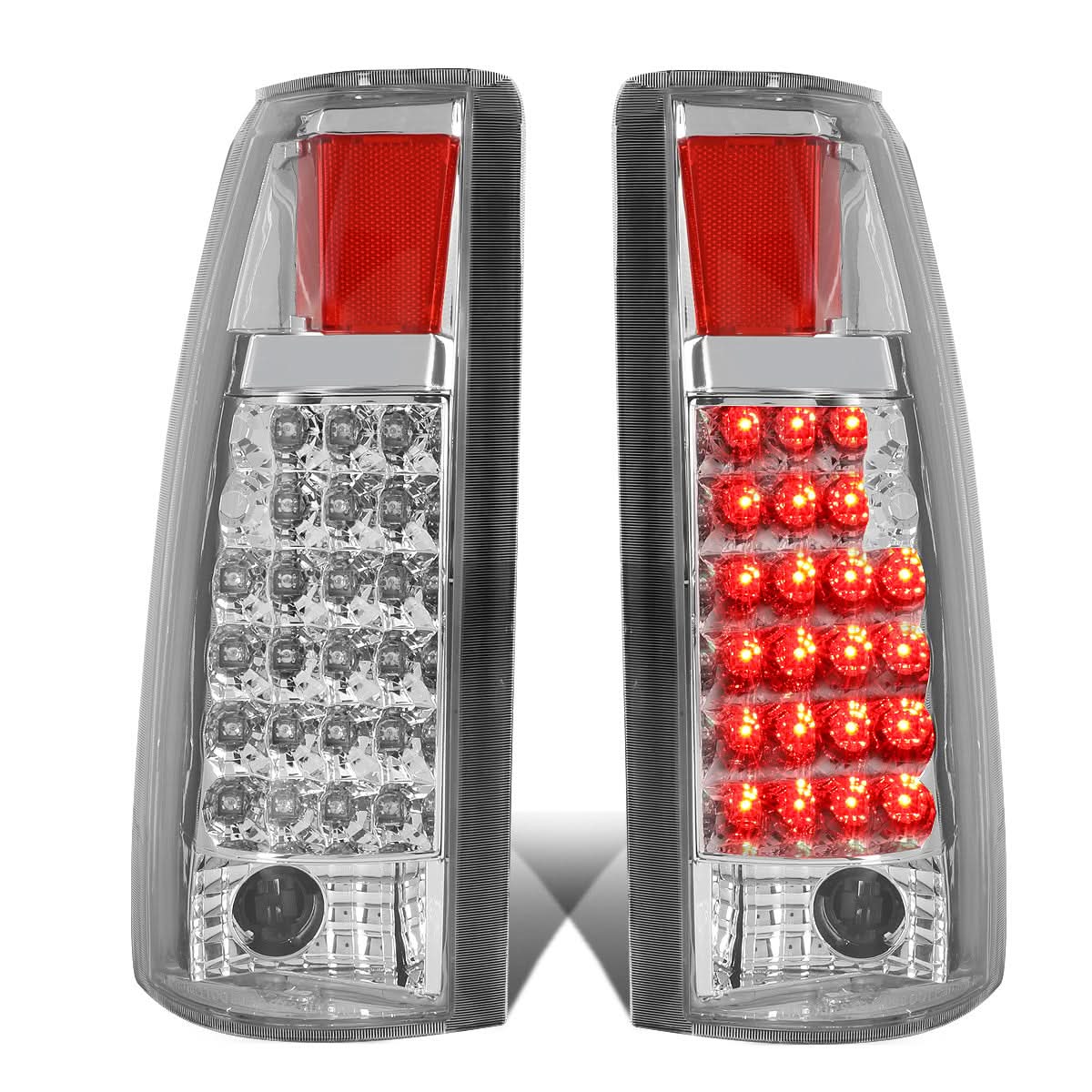 89-90 Chevy C/K Series LED Tail Lights - Chrome/Clear