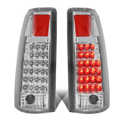 89-90 Chevy C/K Series LED Tail Lights - Chrome/Clear