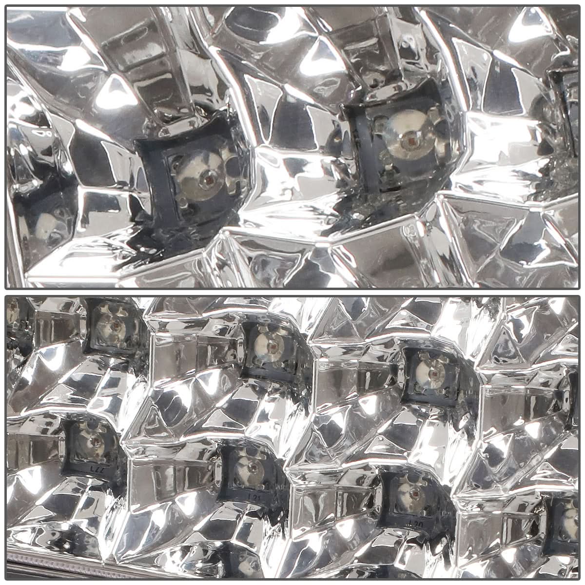89-90 Chevy C/K Series LED Tail Lights - Chrome/Clear