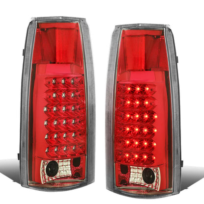 89-90 Chevy C/K Series LED Tail Lights - Chrome/Red