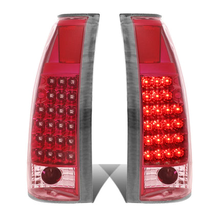 89-90 Chevy C/K Series LED Tail Lights - Chrome/Red