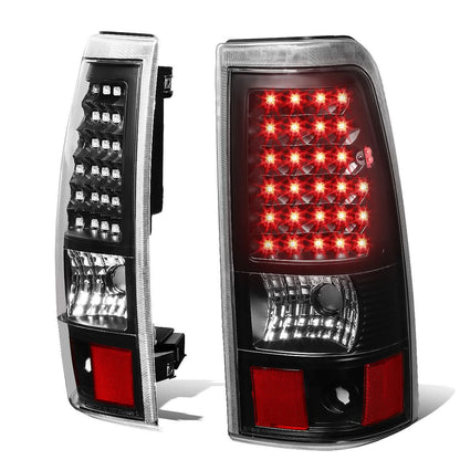 03-07 Chevy Silverado GMC Sierra LED Tail Lights Black Clear