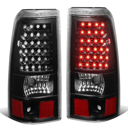 03-07 Chevy Silverado GMC Sierra LED Tail Lights Black Clear