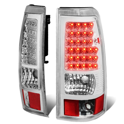 03-07 Chevy Silverado GMC Sierra LED Tail Lights Chrome Clear