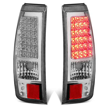 03-07 Chevy Silverado GMC Sierra LED Tail Lights Chrome Clear