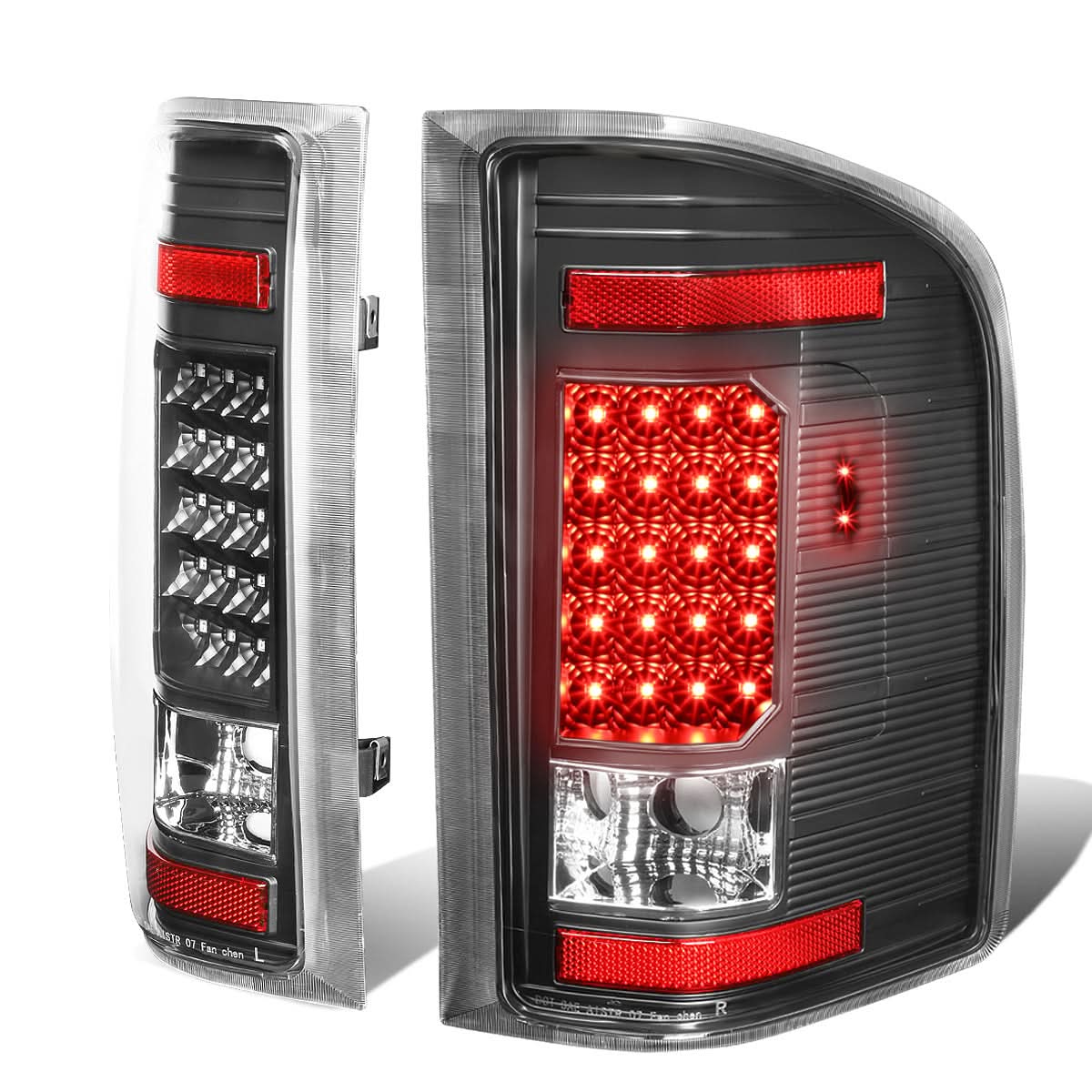 07-14 Chevy Silverado GMC Sierra LED Tail Lights - Black/Clear