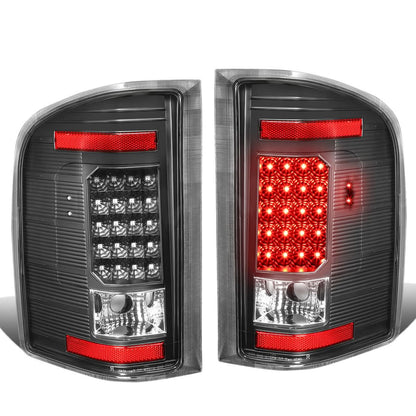 07-14 Chevy Silverado GMC Sierra LED Tail Lights - Black/Clear