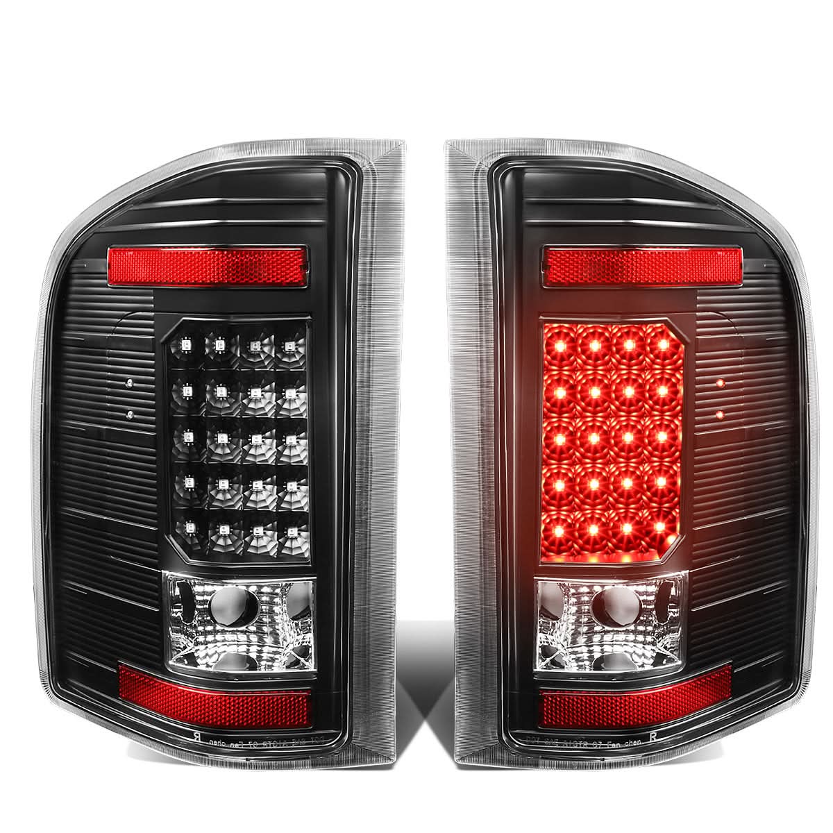 07-14 Chevy Silverado GMC Sierra LED Tail Lights - Black/Clear