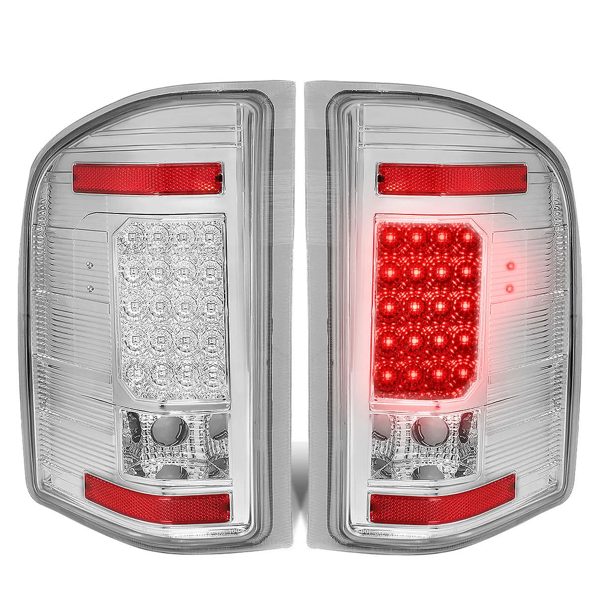 07-14 Chevy Silverado GMC Sierra LED Tail Lights - Chrome/Clear