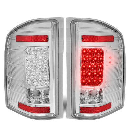 07-14 Chevy Silverado GMC Sierra LED Tail Lights - Chrome/Clear