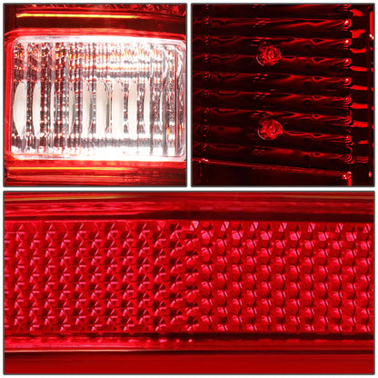 2007-2014 Chevrolet Silverado GMC Sierra LED Tail Lights Chrome Red