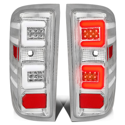 14-19 Chevy Silverado & GMC Sierra C-Bar LED Tail Lights Chrome/Clear