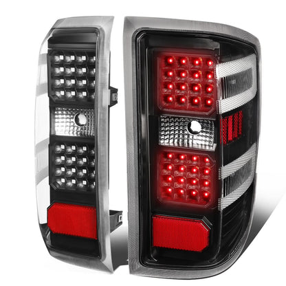 14-19 Chevy Silverado & GMC Sierra Dual LED Tail Lights Black/Clear