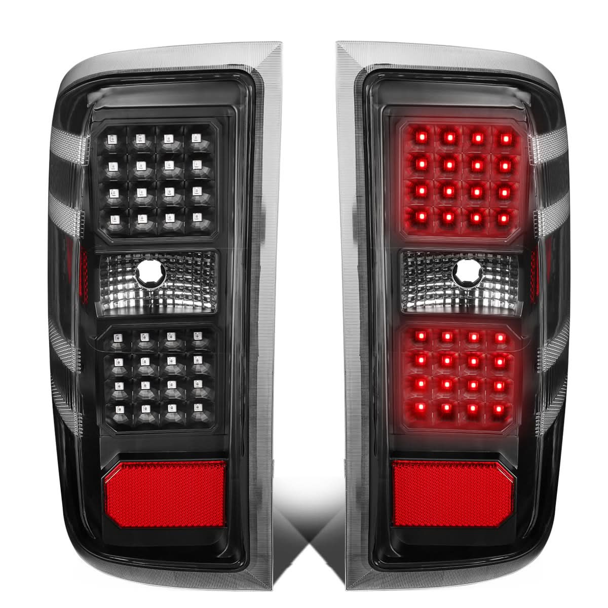 14-19 Chevy Silverado & GMC Sierra Dual LED Tail Lights Black/Clear