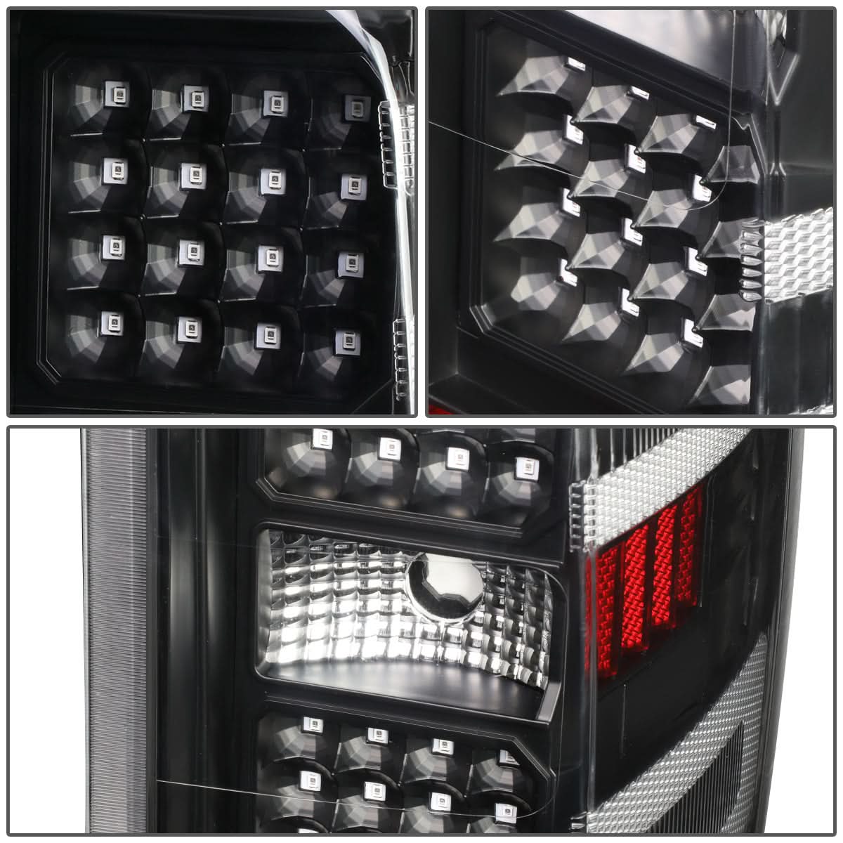 14-19 Chevy Silverado & GMC Sierra Dual LED Tail Lights Black/Clear