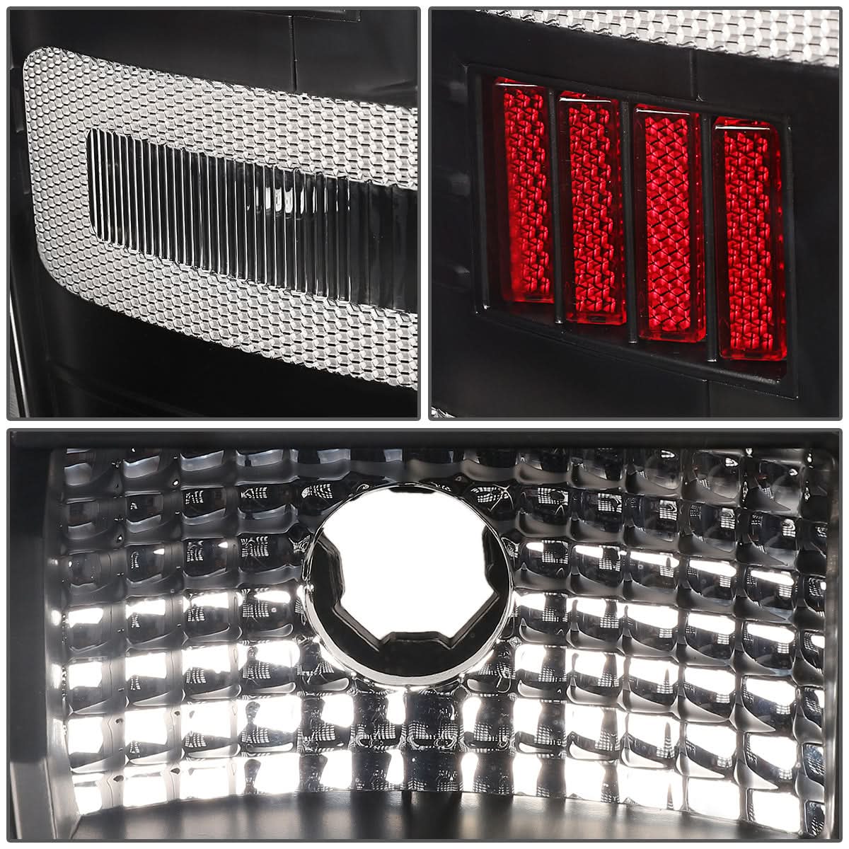 14-19 Chevy Silverado & GMC Sierra Dual LED Tail Lights Black/Clear