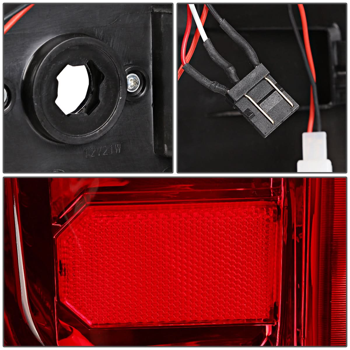 14-19 Chevy Silverado & GMC Sierra Dual LED Tail Lights Black/Clear