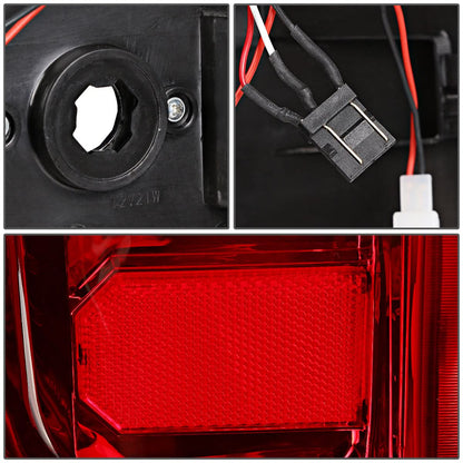 14-19 Chevy Silverado & GMC Sierra Dual LED Tail Lights Black/Clear