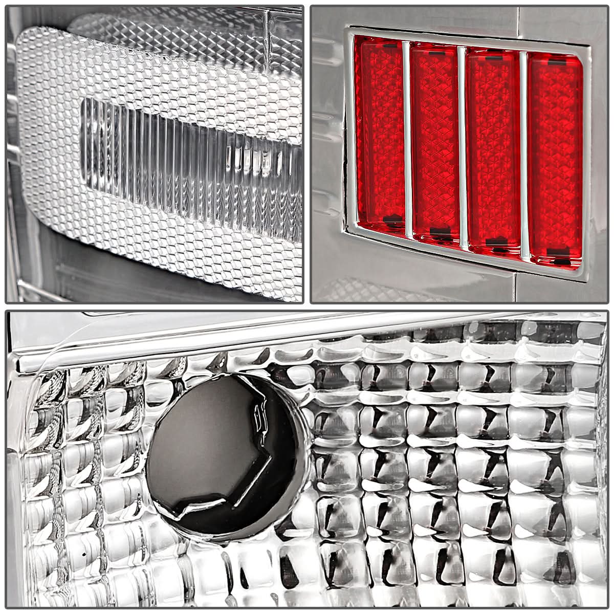 14-19 Chevy Silverado GMC Sierra Dual LED Tail Lights Chrome Clear