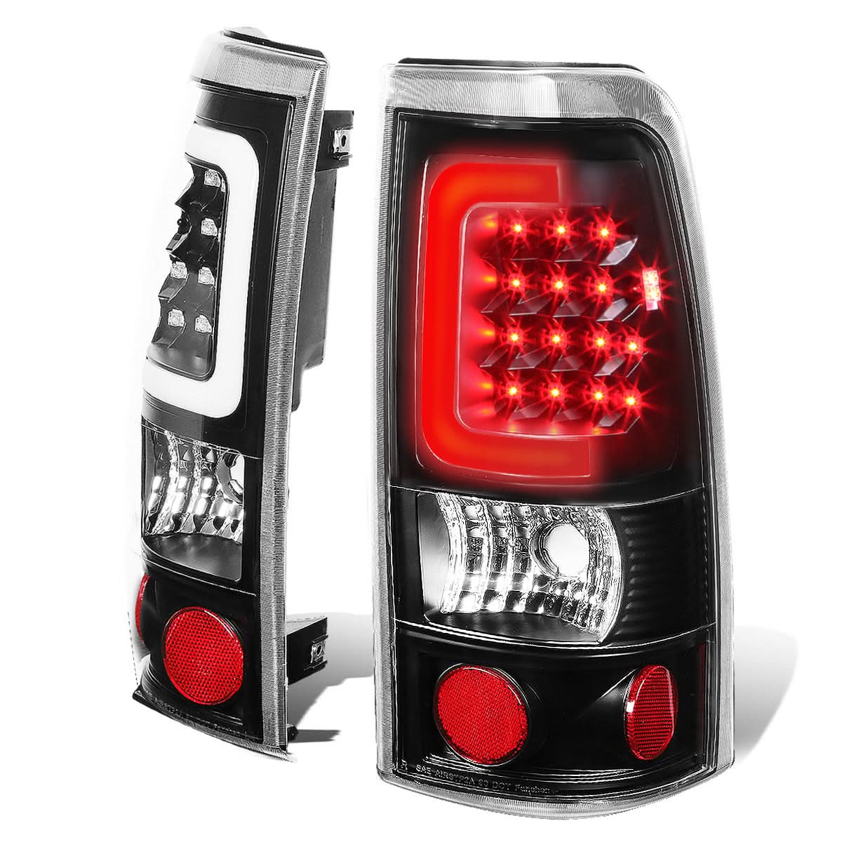 99-02 Chevy Silverado / GMC Sierra C-Bar 3D U-Halo LED Tail Lights