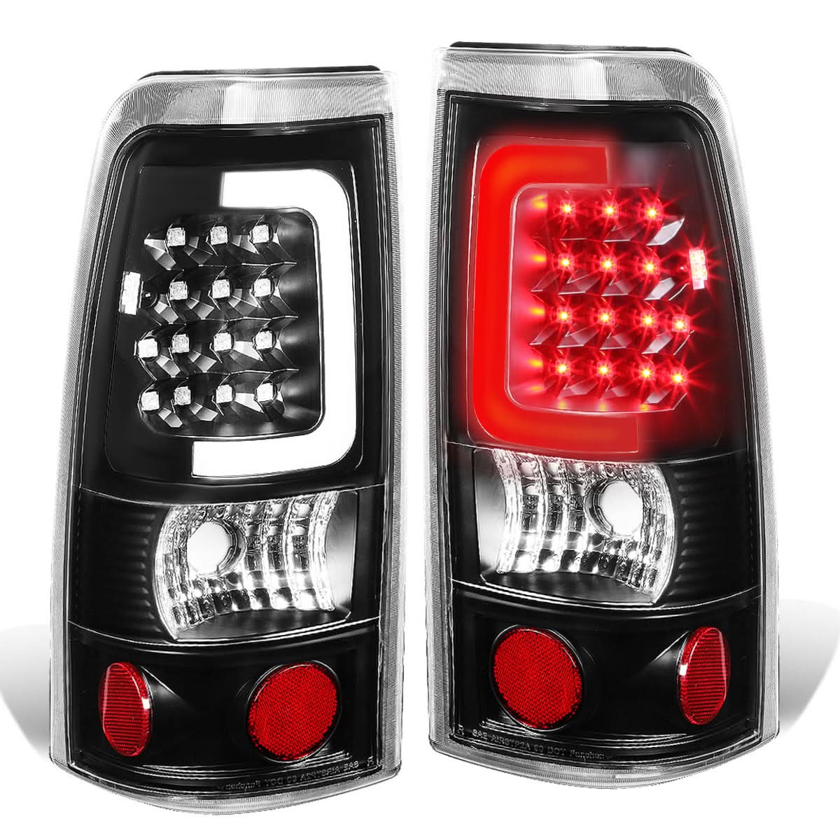 99-02 Chevy Silverado / GMC Sierra C-Bar 3D U-Halo LED Tail Lights