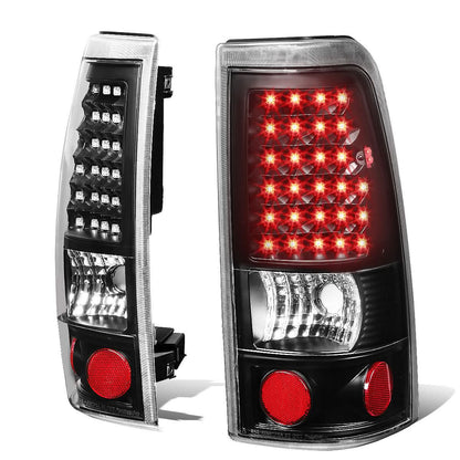 99-03 Chevrolet Silverado GMC Sierra LED Tail Lights Black Clear