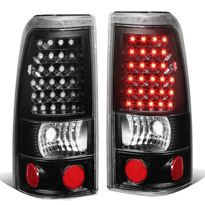 99-03 Chevrolet Silverado GMC Sierra LED Tail Lights Black Clear