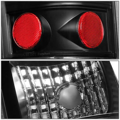 99-03 Chevrolet Silverado GMC Sierra LED Tail Lights Black Clear