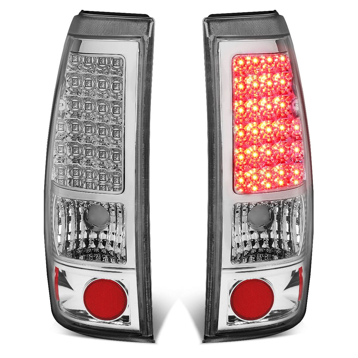 99-03 Chevrolet Silverado Sierra LED Tail Lights Chrome Clear