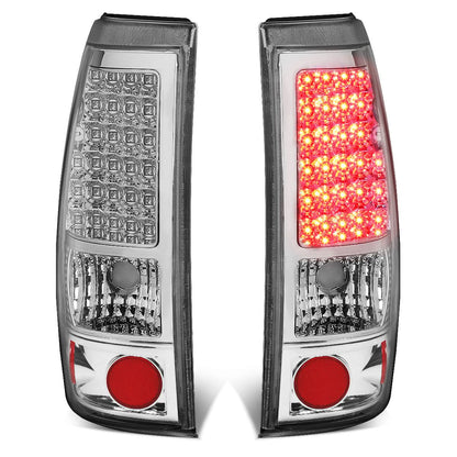 99-03 Chevrolet Silverado Sierra LED Tail Lights Chrome Clear