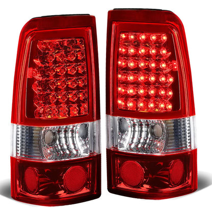 99-03 Chevrolet Silverado/GMC Sierra LED Tail Lights - Chrome Red